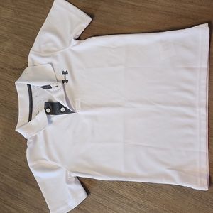 Boys White Under Armour Polo